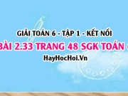 Bài 2.33 SGK Toán 6 tập 1 Kết nối tri thức